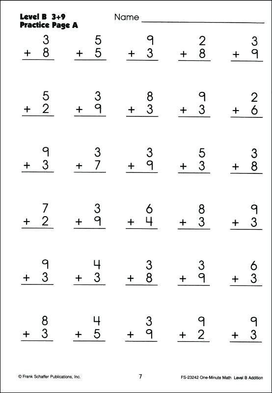 27 Mad Minute Math Worksheets 2nd Grade Timed Math Worksheets 