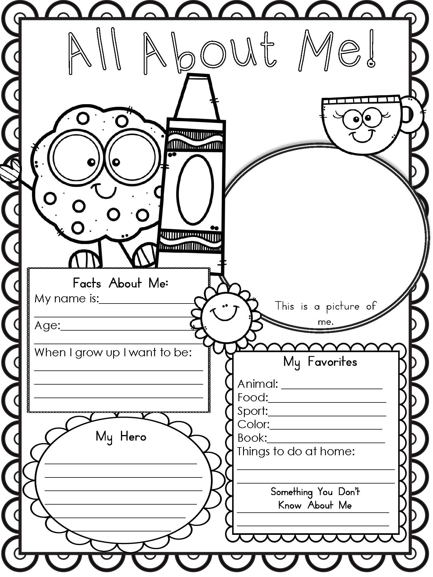 Free Printable All About Me Worksheet For Middle School