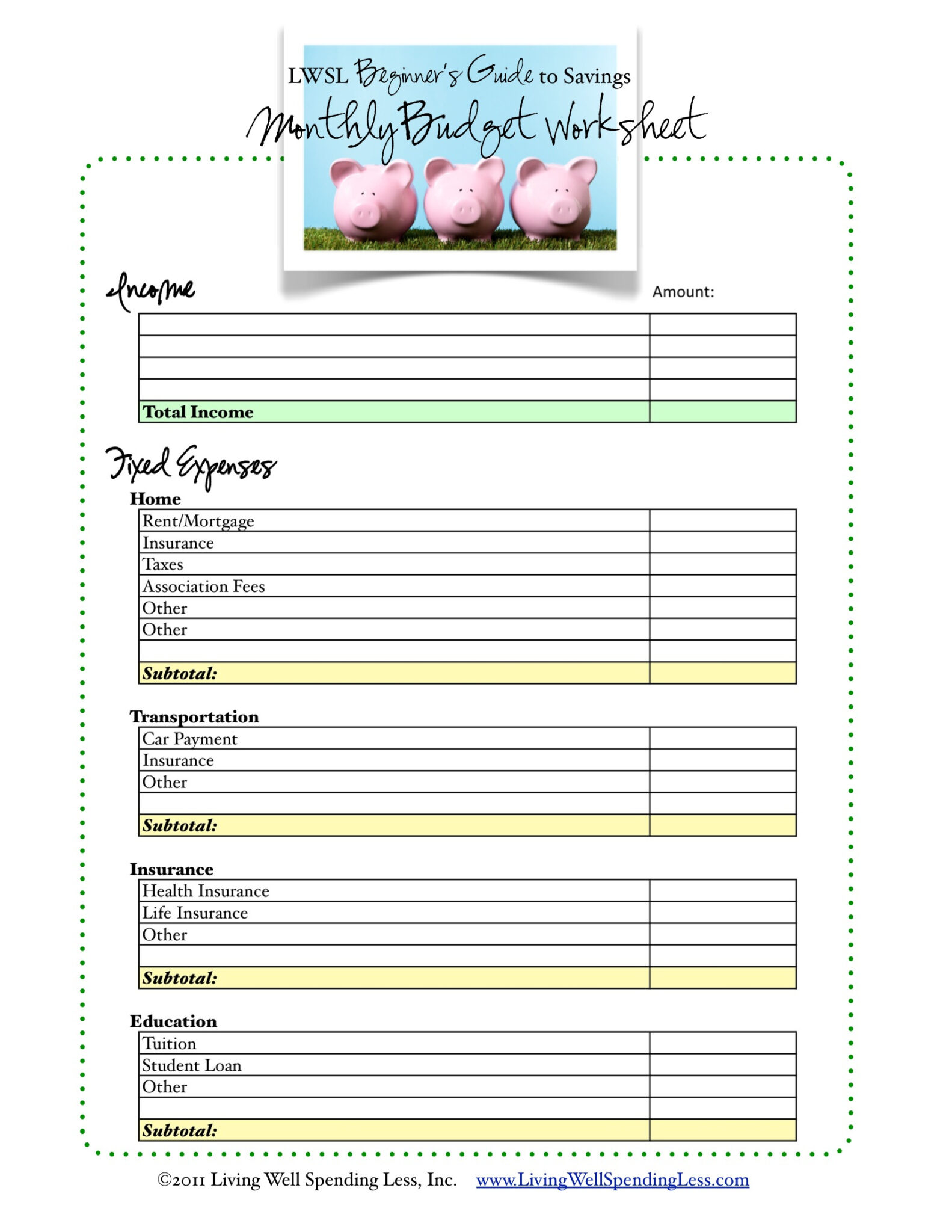 Beginner Printable Budget Worksheet Free Printable Worksheets