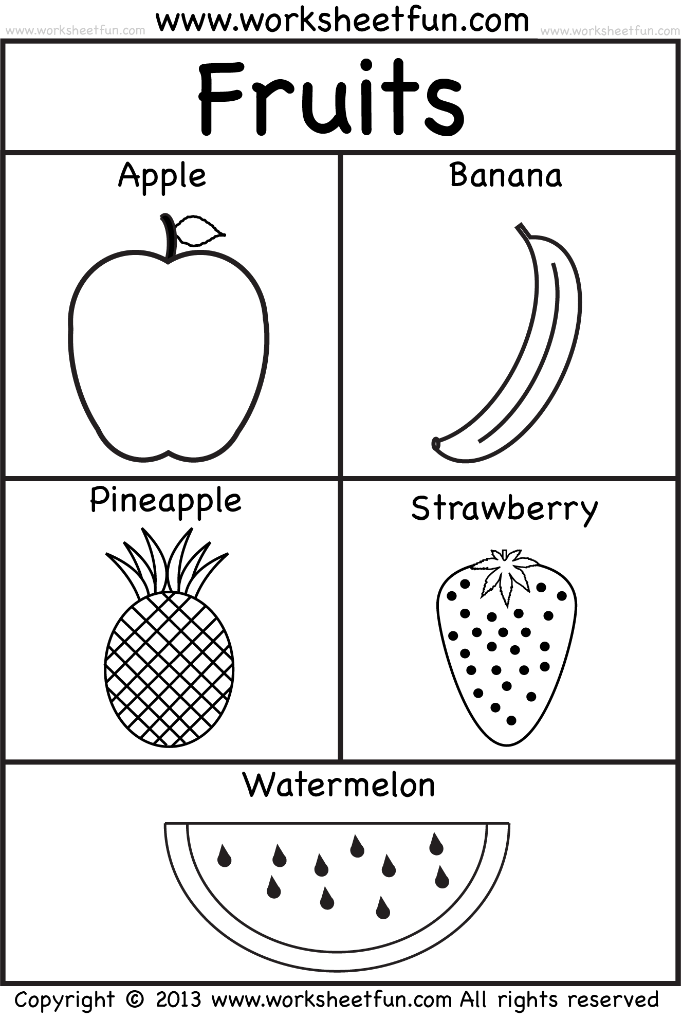 Fruits Coloring And Tracing 4 Preschool Worksheets FREE Printable 