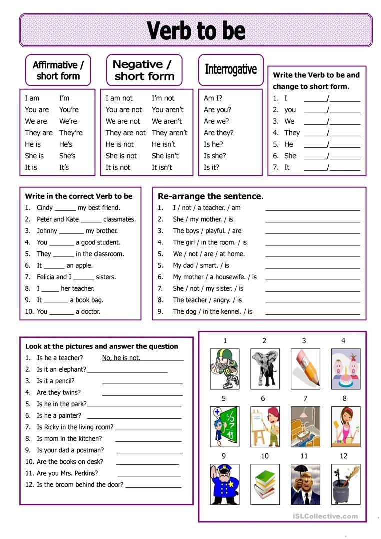 Grammar For Beginners To Be Worksheet Free Esl Printable Free 