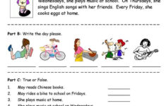 Days Of The Week Simple Reading Comprehension Worksheet Free Esl