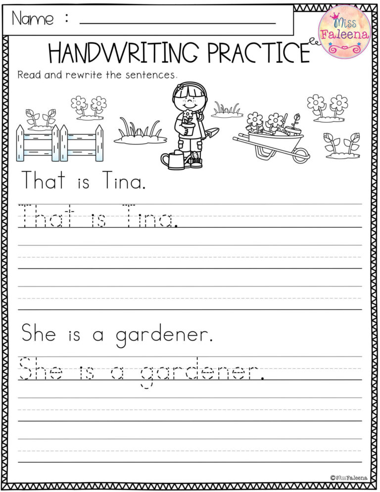 first grade handwriting worksheets free printable | Printable Worksheets