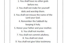 Ten Commandments Free Printable