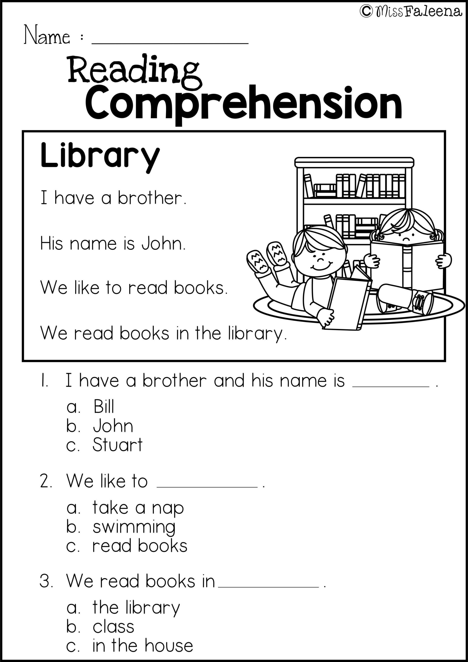 Teach Child How To Read Reading Comprehension Printable Worksheets 1st 