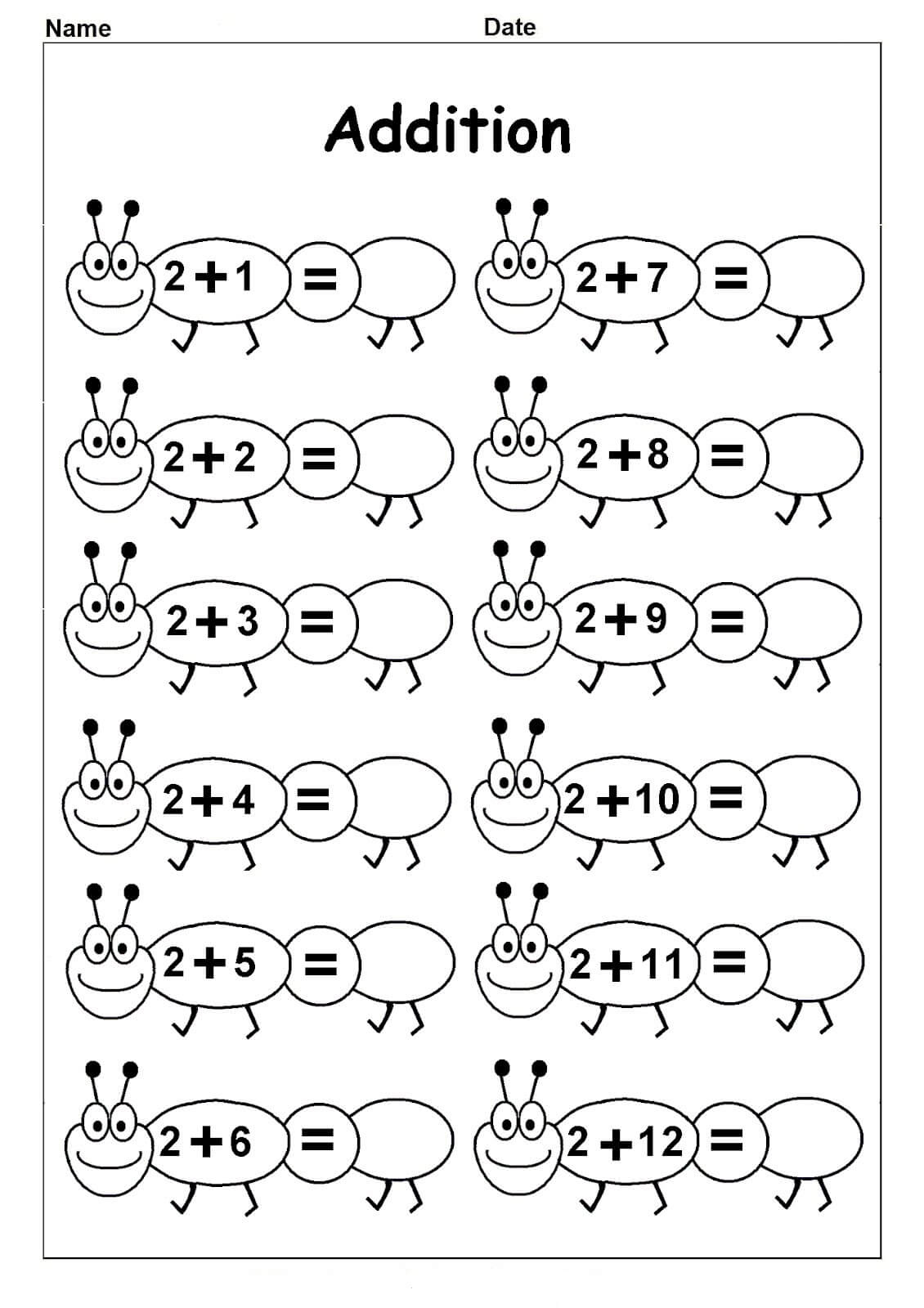 Free Printable Addition Worksheets For Kindergarten Printable Worksheets