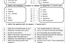 Friendship Worksheet Worksheet