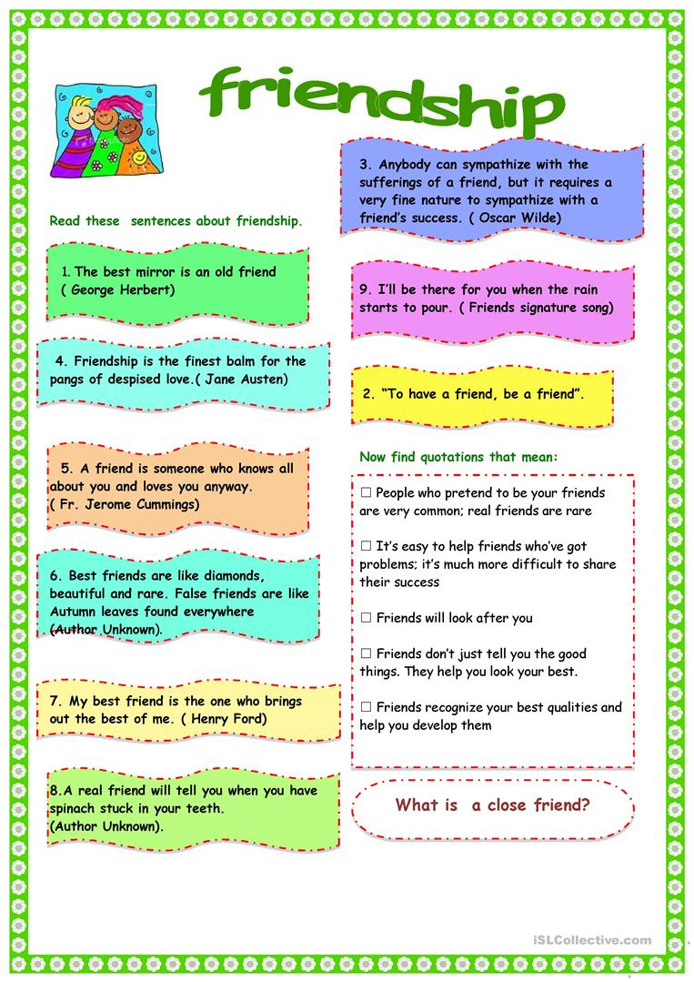 Friendship Worksheet Free ESL Printable Worksheets Made By Teachers
