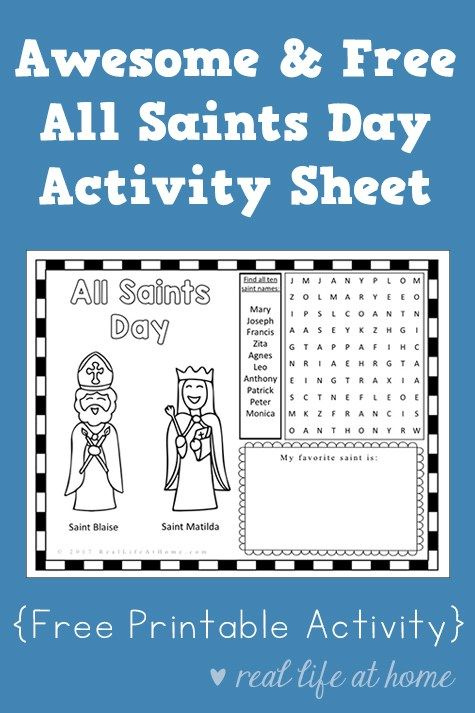 Awesome And Free All Saints Day Activity Sheet Printable All Saints 