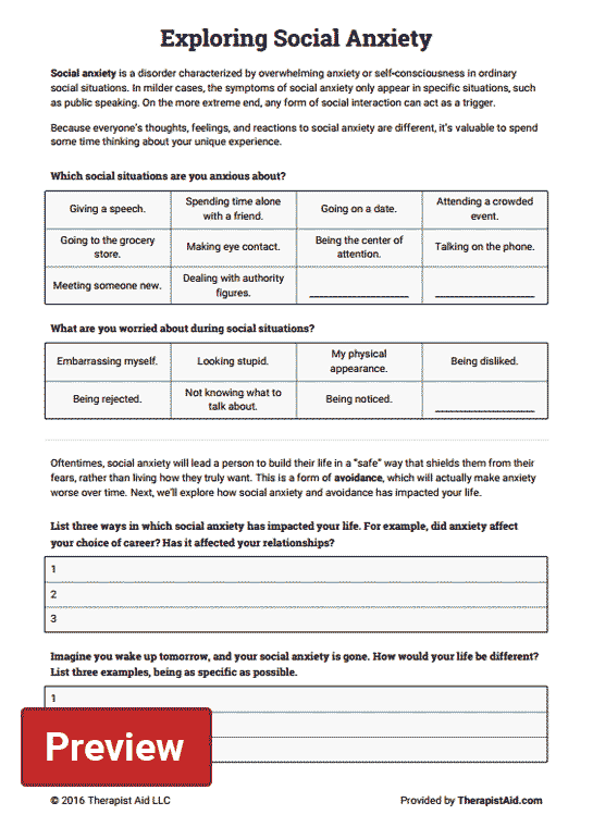 Free Printable Anxiety Worksheets For Adults Printable Worksheets