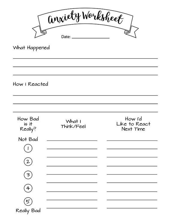 Free Printable Anxiety Worksheets For Adults Printable Worksheets