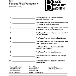 black history elementary worksheets