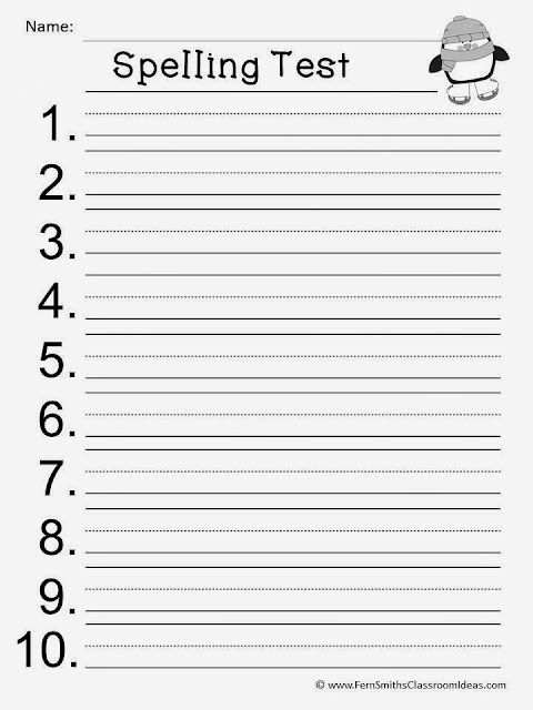 Search Results For Free Blank Spelling Test Printable Practice Sheets 