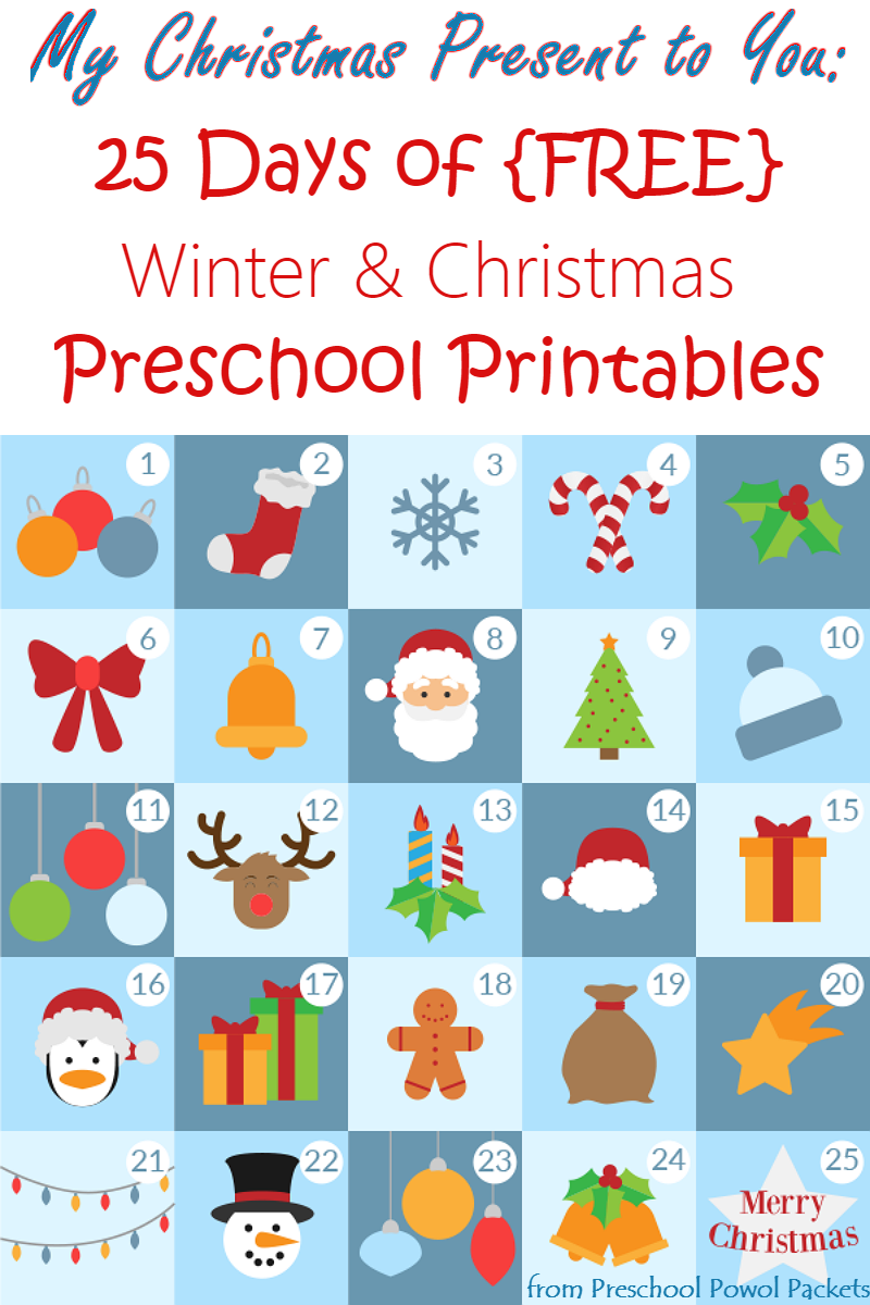 My Present To You 25 FREE Preschool Winter Christmas Printables 