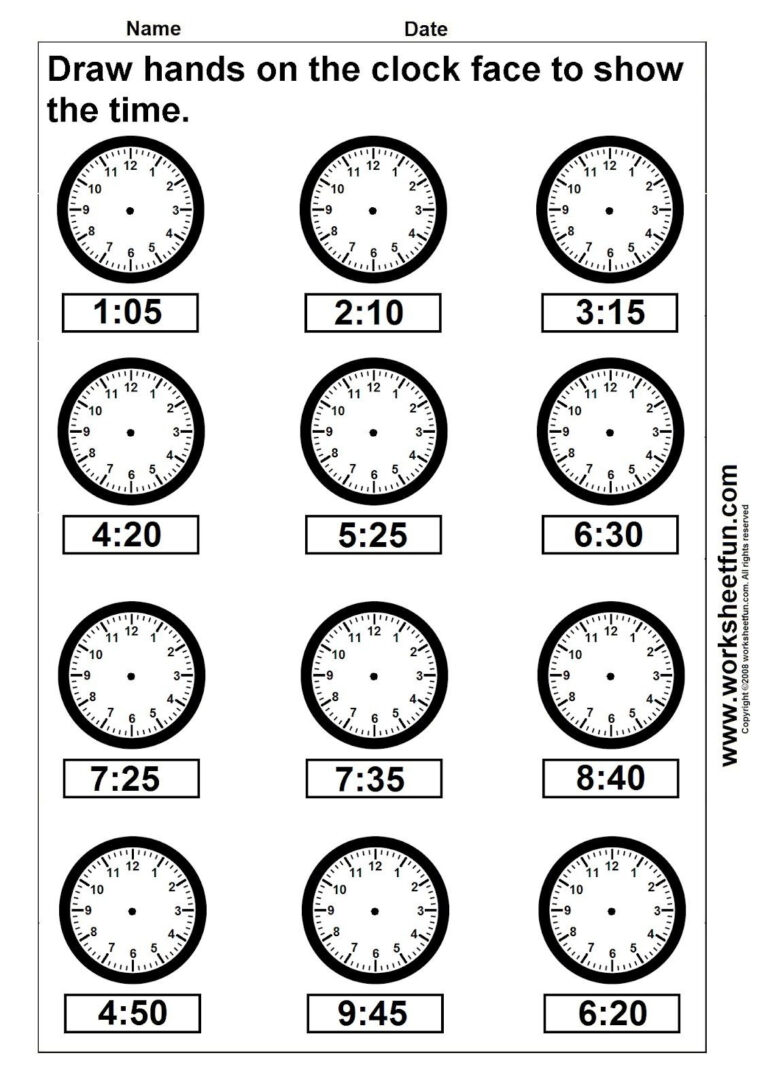 Free Printable Digital Clock Worksheets Printable Worksheets