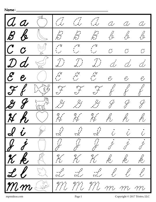 Cursive Handwriting Practice Worksheet Maker Download Printable 