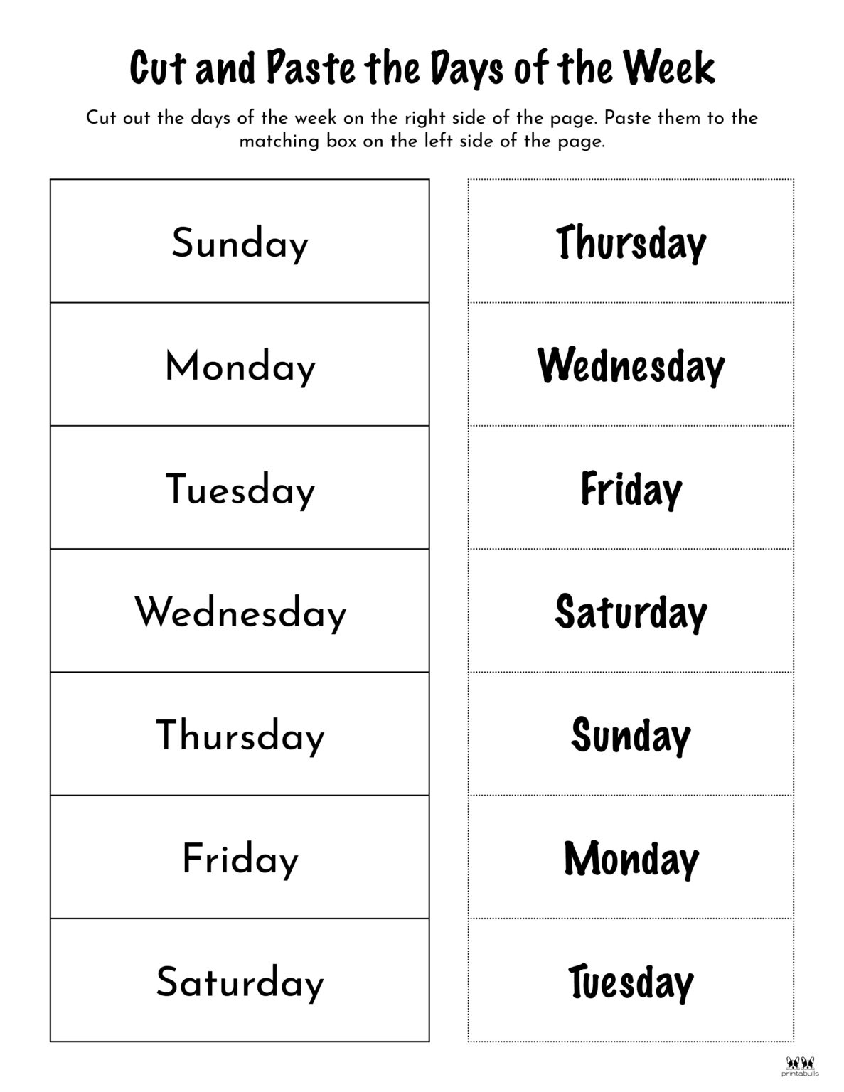 Days Of The Week Worksheets Printables 50 Free Pages Printabulls