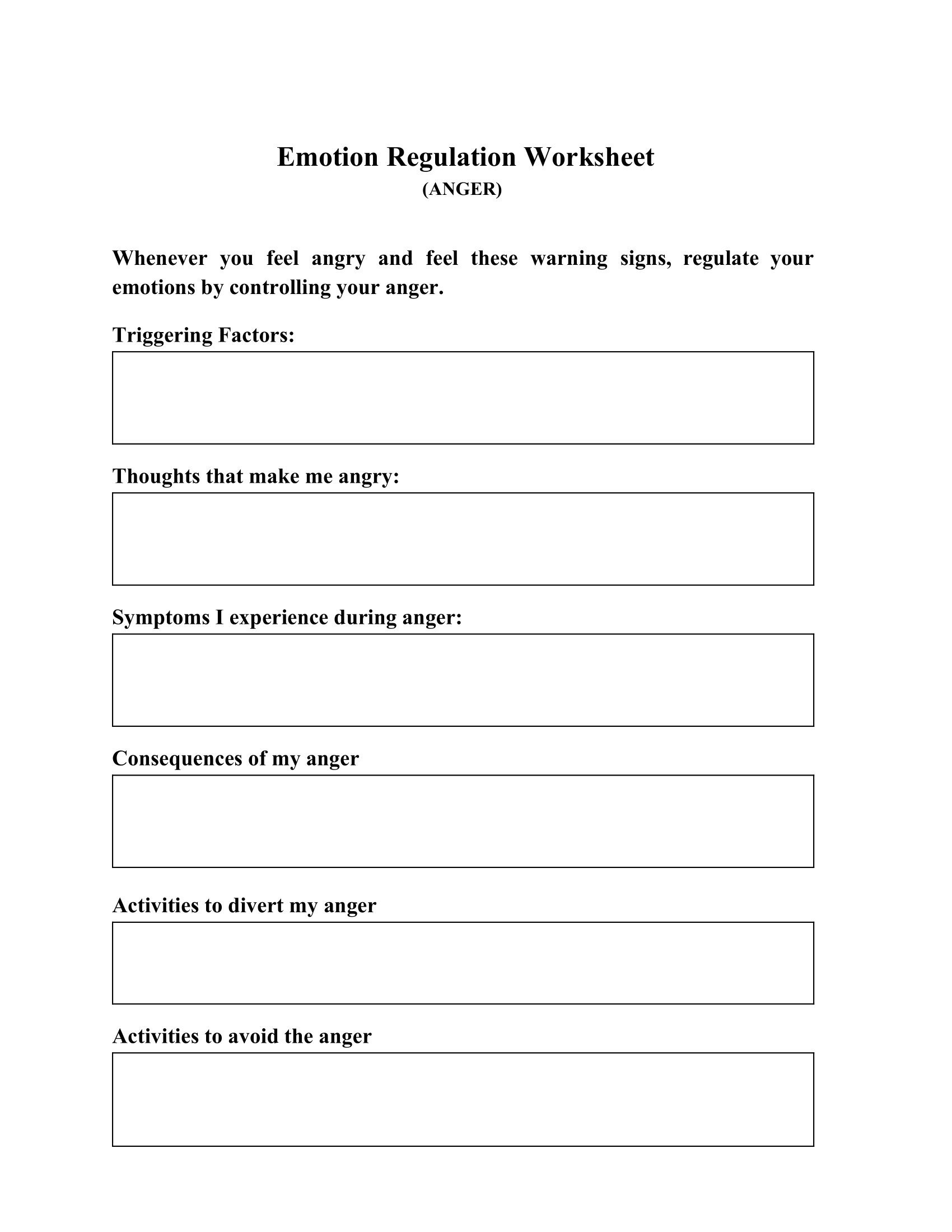 Free Printable Emotional Regulation Worksheets Printable Worksheets