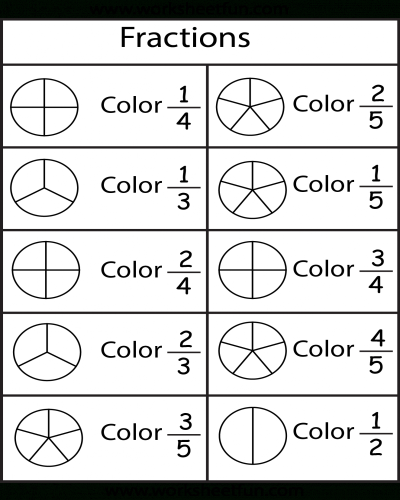 Color The Fraction 4 Worksheets R gle Orthographique Math 