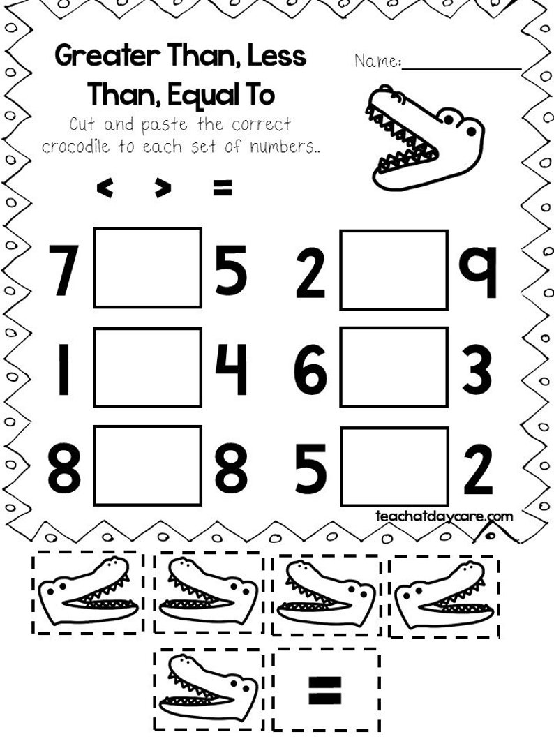 30 Printable Greater Than Less Than Equal To Worksheets Etsy