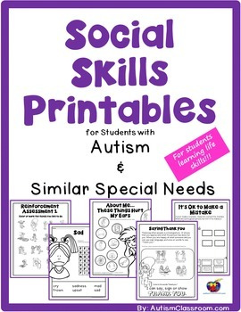 Social Skills Printables For Students With Autism Similar Special Needs