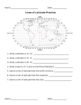 Longitude And Latitude Worksheets SEPARATE SHEETS FOR BOTH By DiDo 39 s 