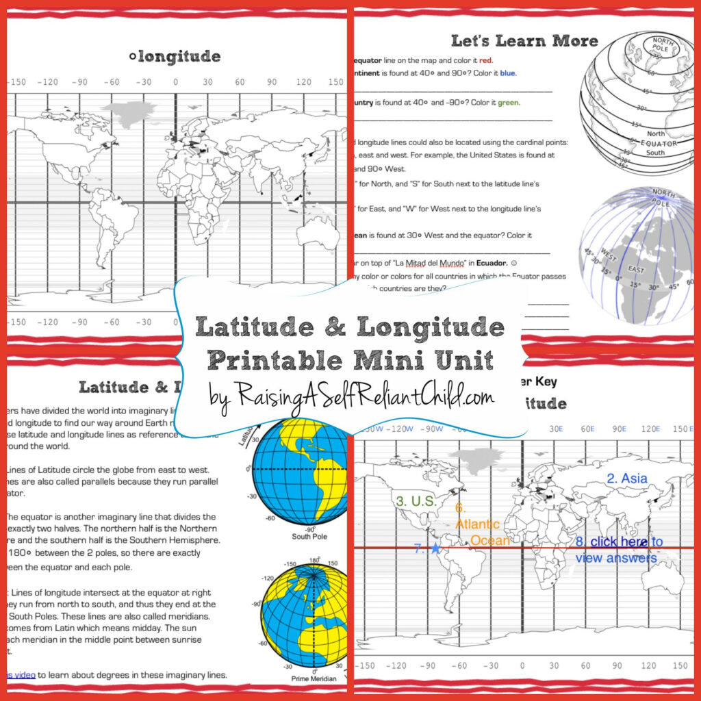 4th Grade Free Printable Latitude And Longitude Worksheets