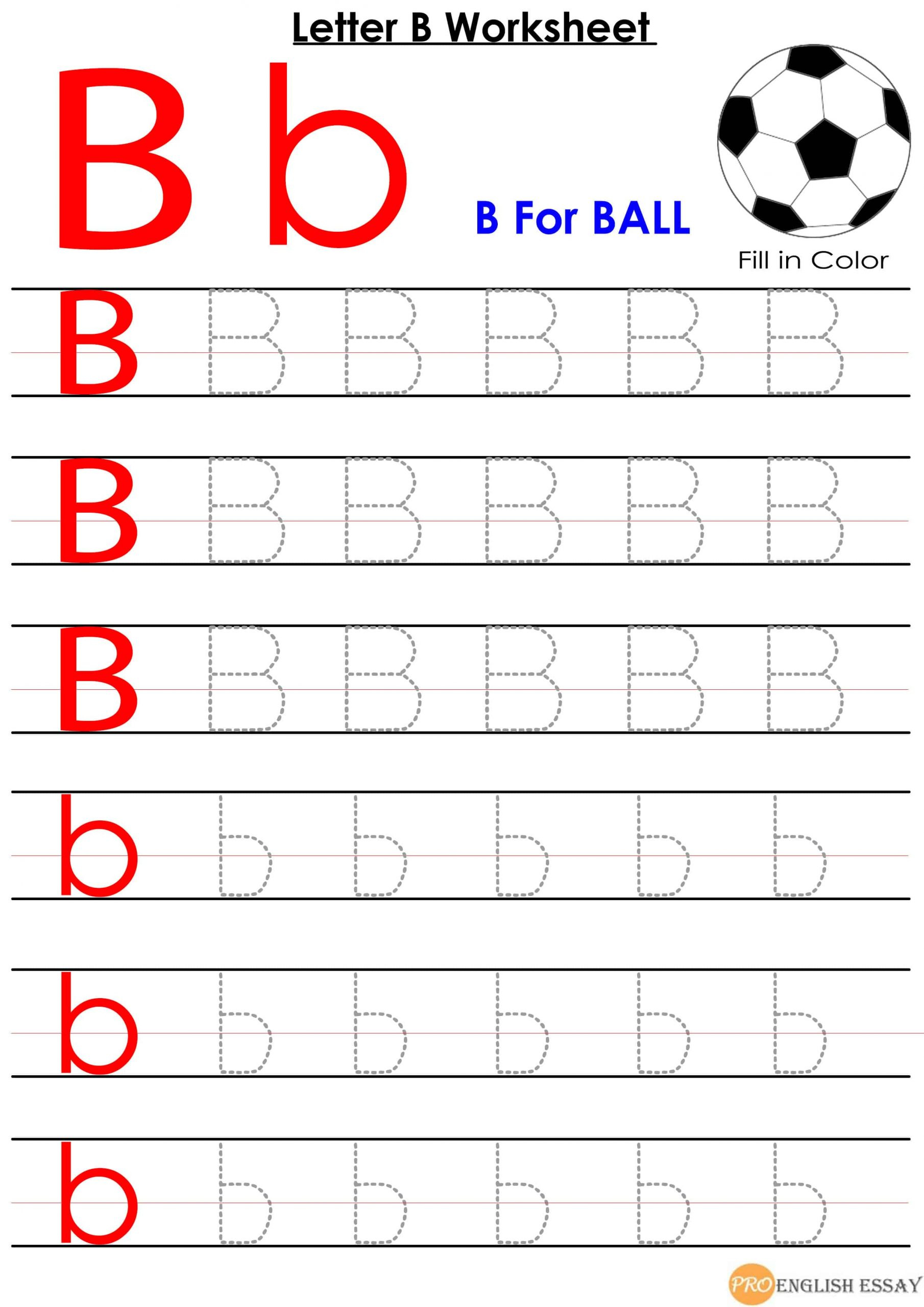 Printable Letter B Worksheet For Pre School Students Free Download