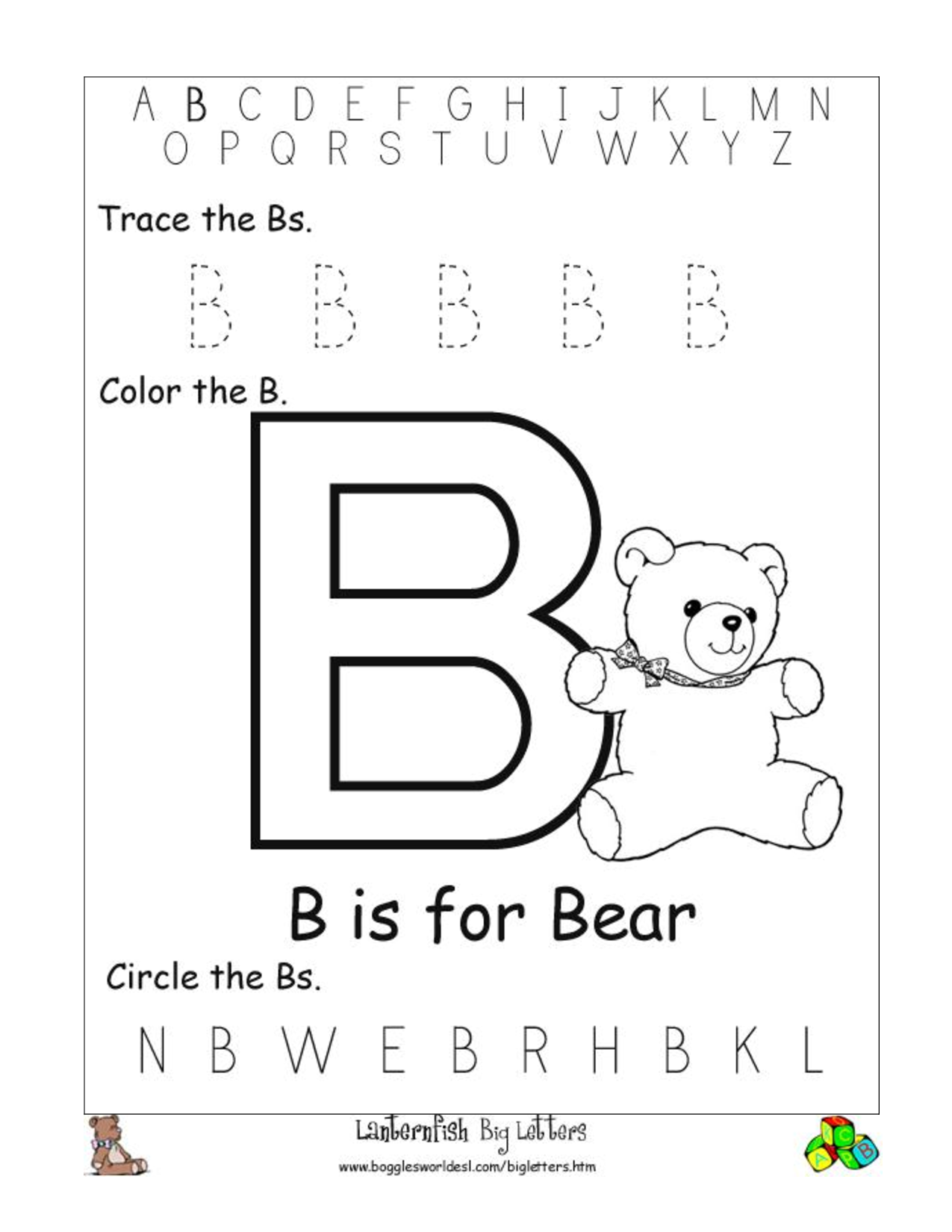 Free Printable Find Letter B Tracing Worksheets Dot To Dot Name