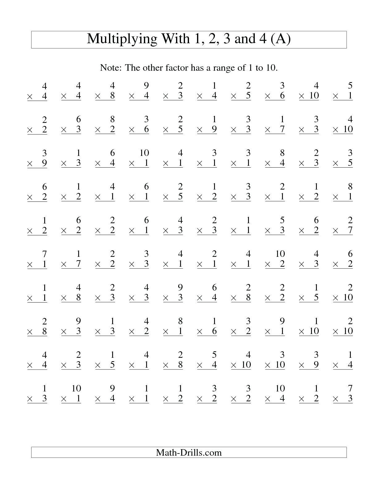 Free Printable Third Grade 3rd Grade Multiplication Worksheets 
