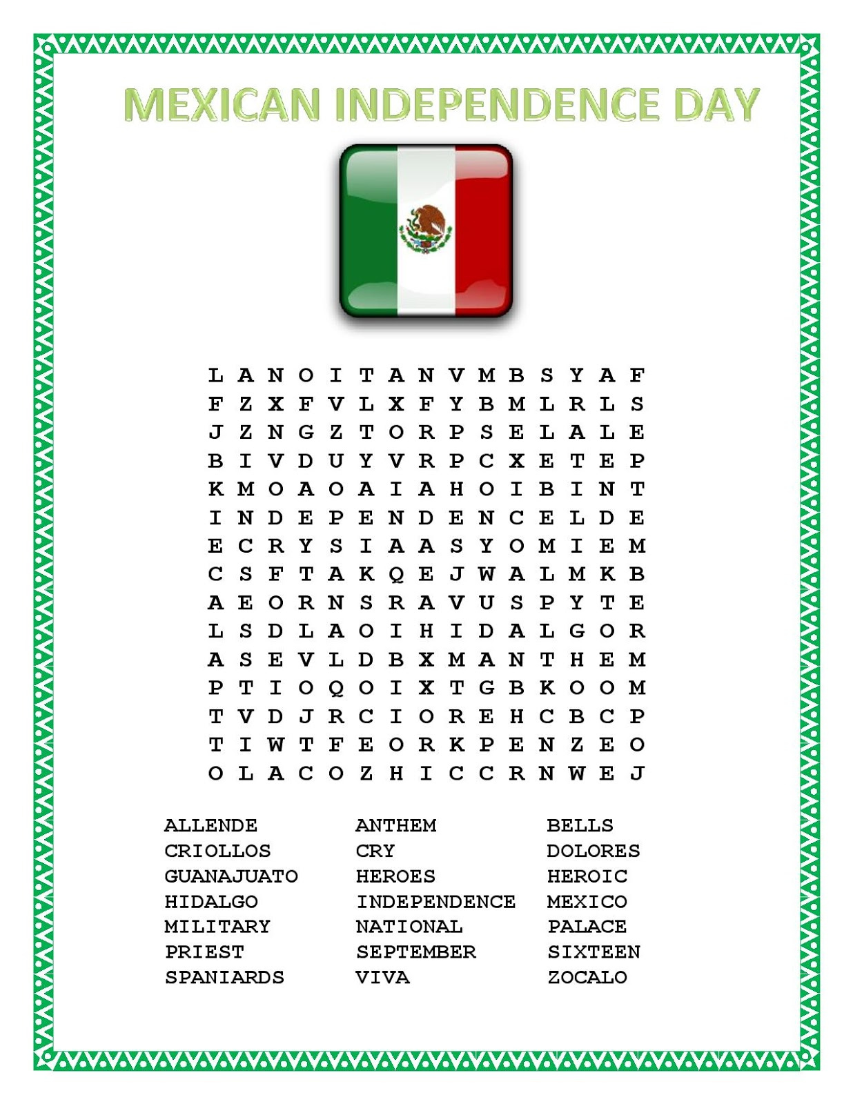Free Printable Mexican Independence Day Worksheets Printable Worksheets
