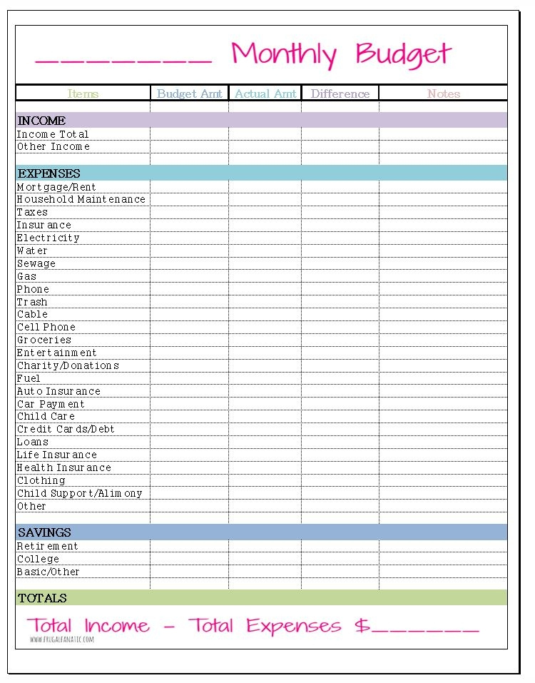 Free Calendar Printable Monthly Budget Worksheet Free Calendar Template