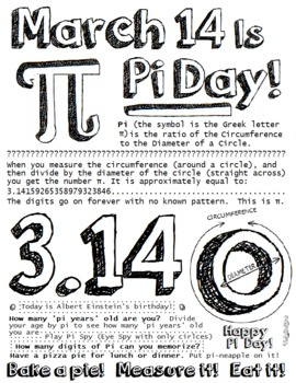 Pi Day Printable By SallyButtons Teachers Pay Teachers