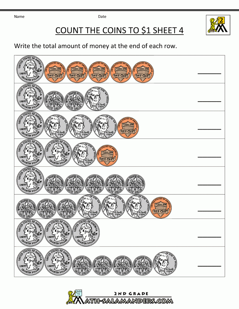 Free Printable Counting Money Worksheets For 2Nd Grade Free Printable
