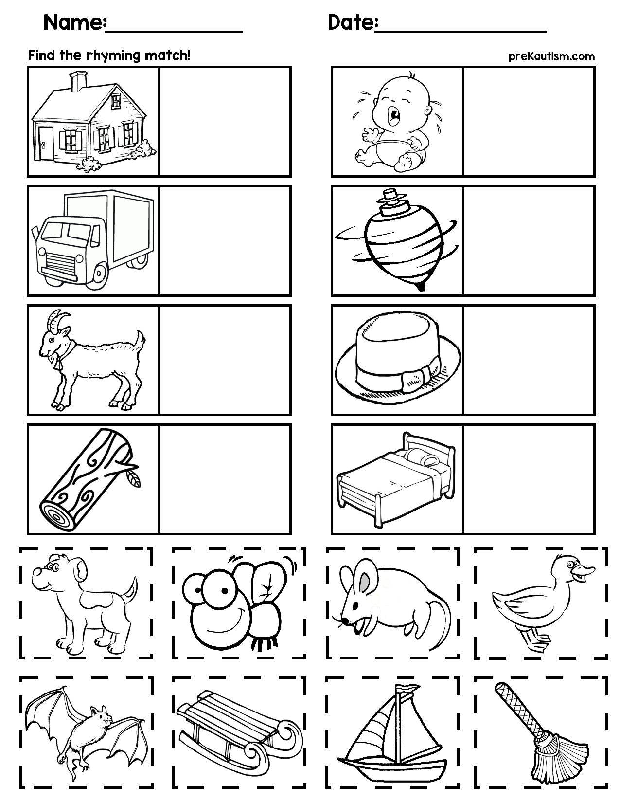 Free Printable Rhyming Worksheets Printable Worksheets