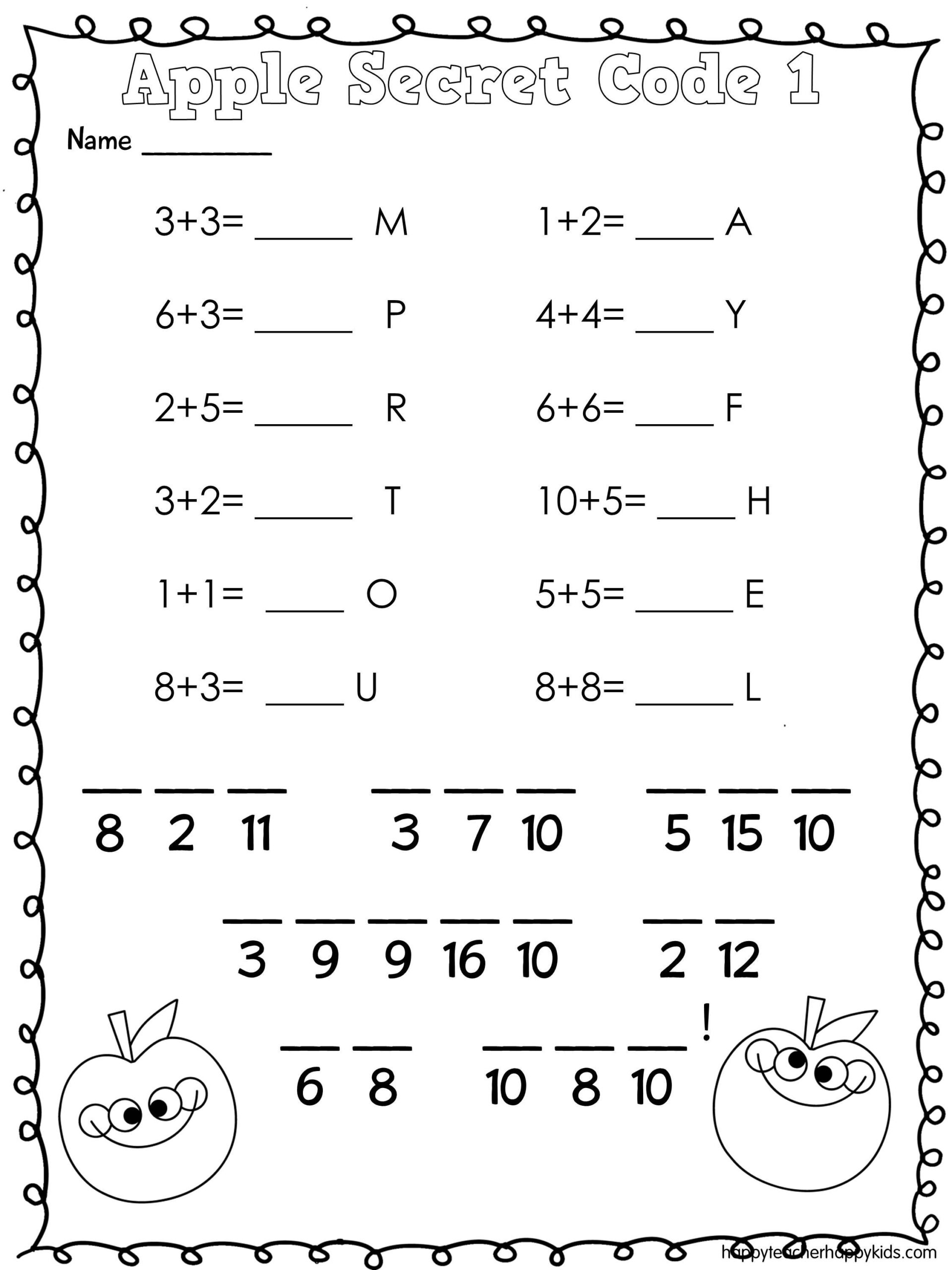 Free Crack The Code Math Worksheets Printable Learning How To Read