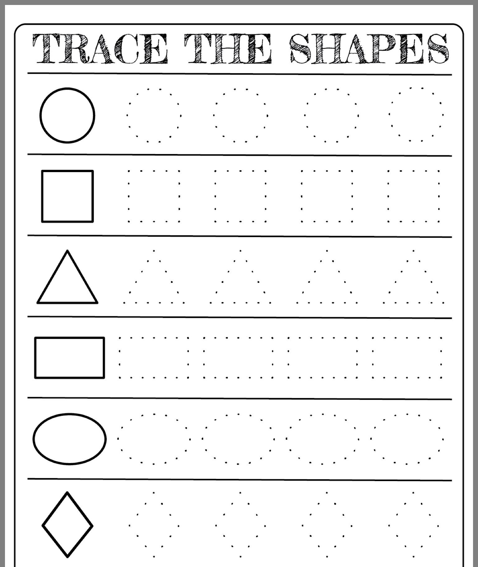 Free Printable Shape Worksheets Printable Worksheets