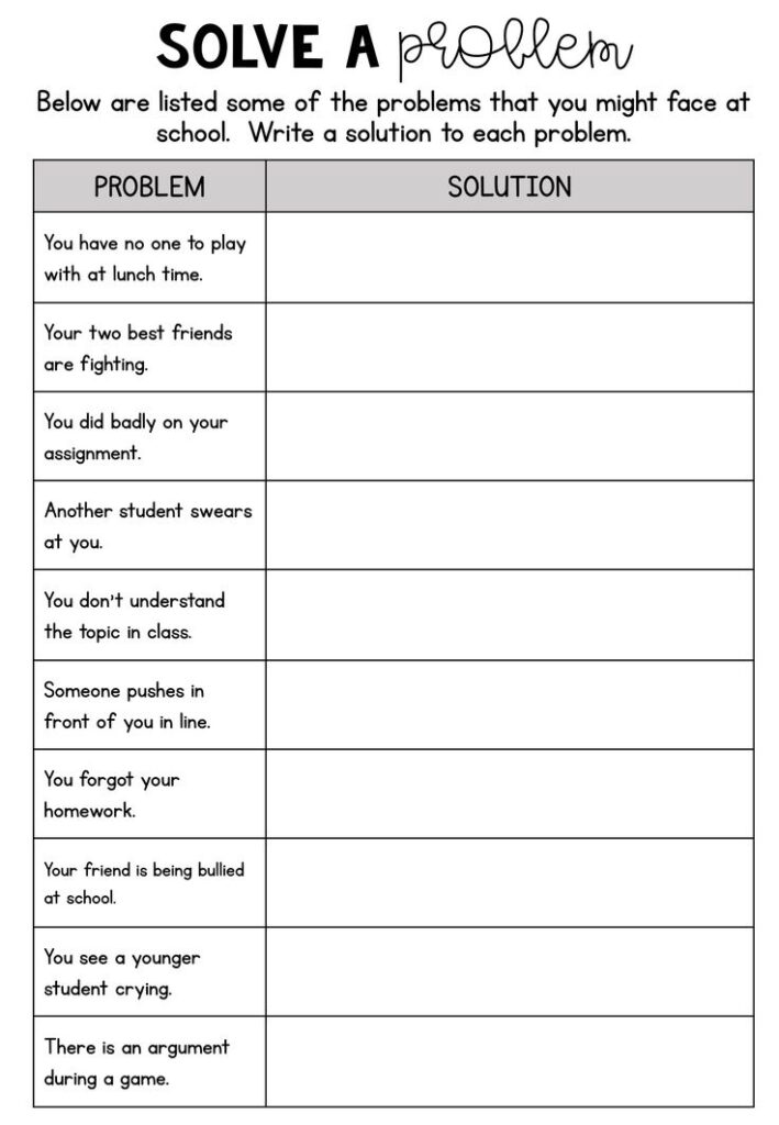 free printable social emotional learning worksheets | Printable Worksheets