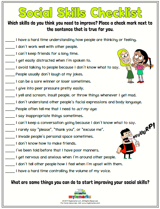 Social Skills Checklist ES F GS 