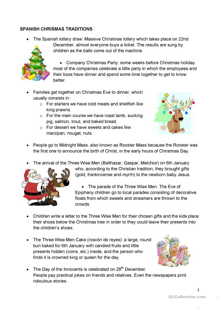 Free Printable Spanish Christmas Worksheets Printable Worksheets