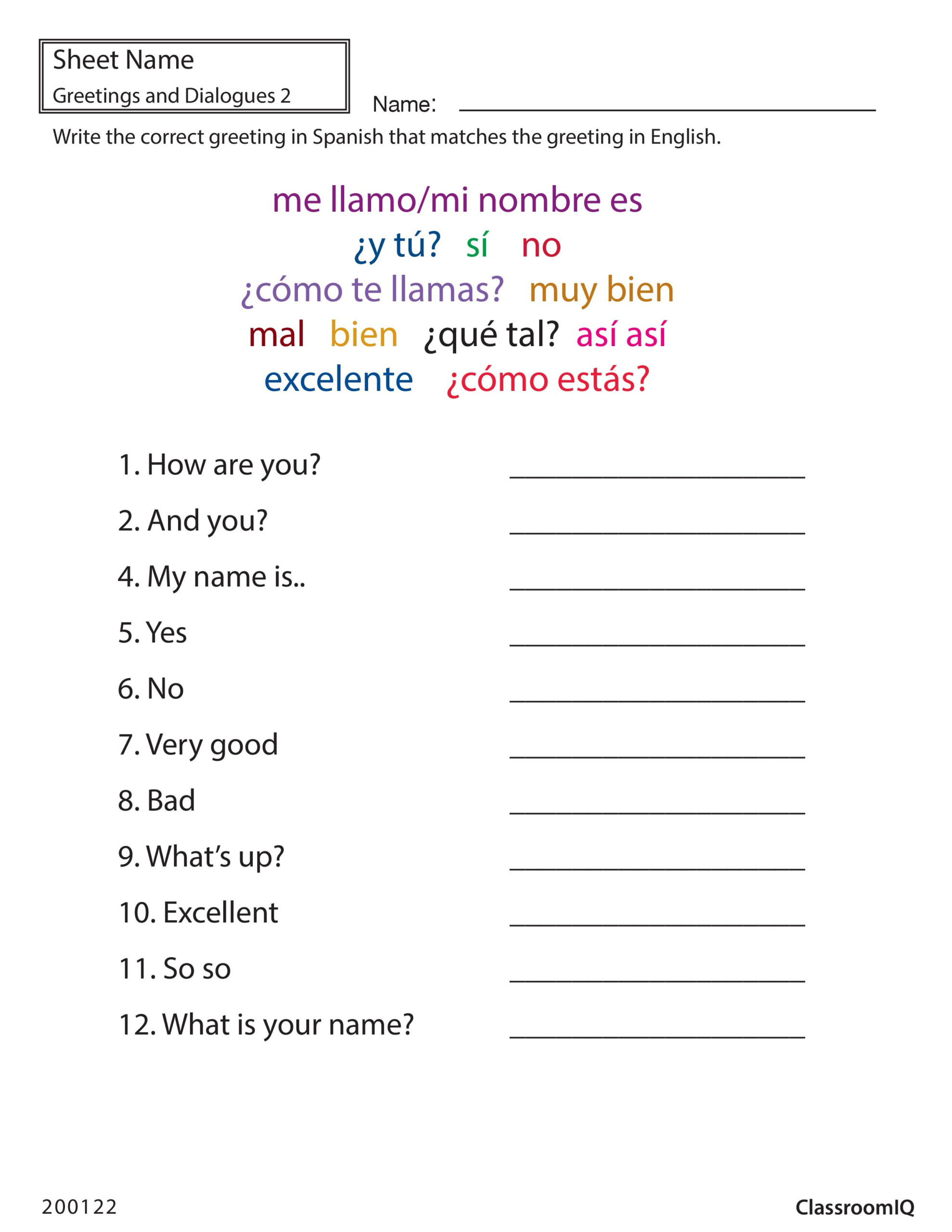 Printable English Worksheets For Spanish Speakers Learning How To Read