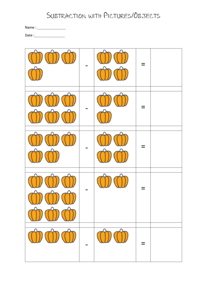 Free Printable Subtraction Within 20 Worksheets