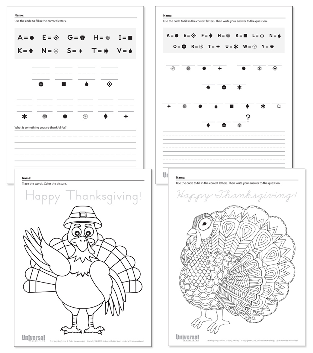 Thanksgiving Activities Free Printables Universal Publishing