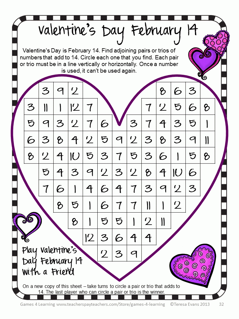 Free Printable Valentine Math Worksheets Lexia 39 s Blog