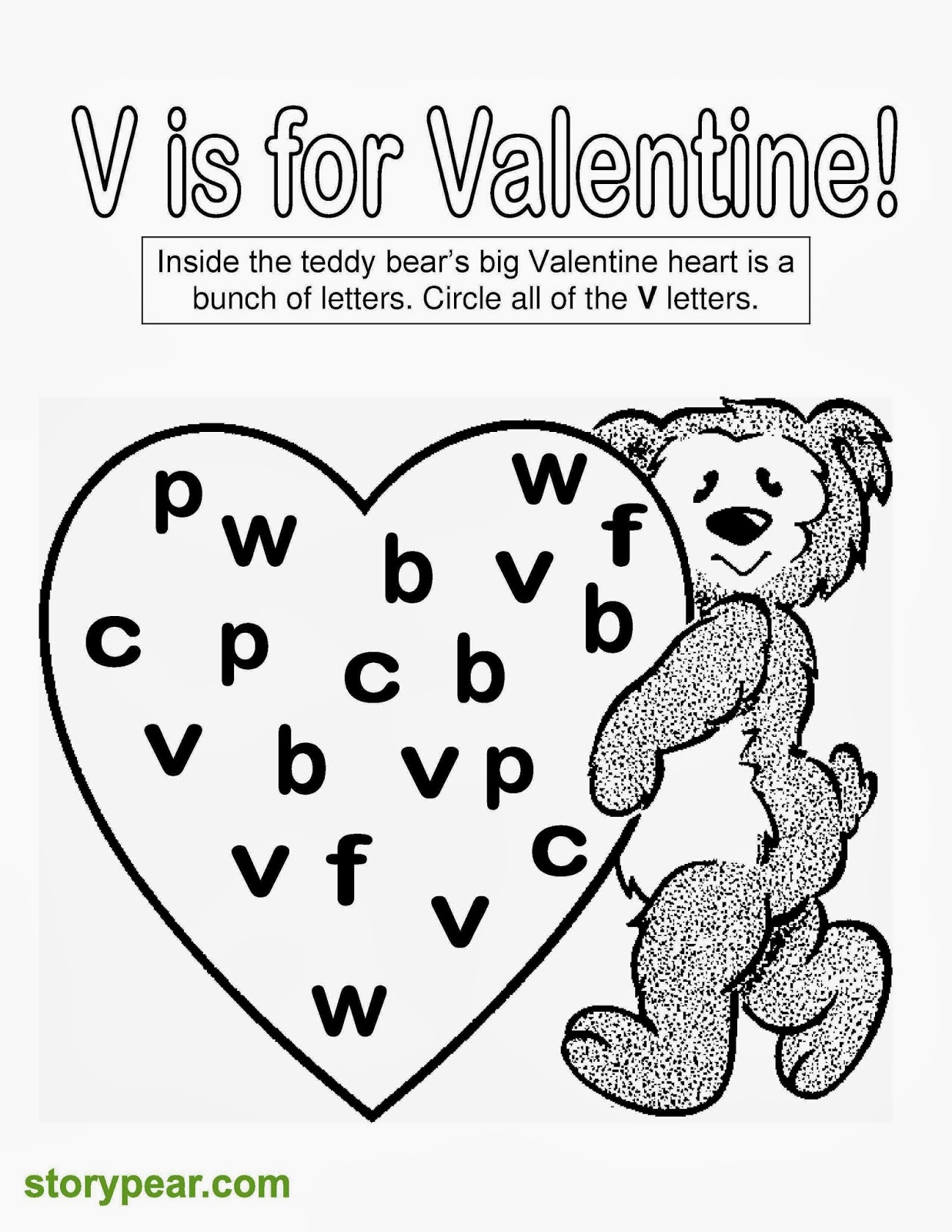 Story Pear Free Valentine Day 39 s Printable Sheets For Preschoolers 