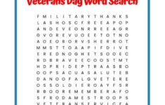 Veterans Day Word Search Veterans Day Activities Free Printable