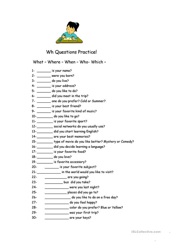 Wh Questions Practice Worksheet Free ESL Printable Worksheets Made 
