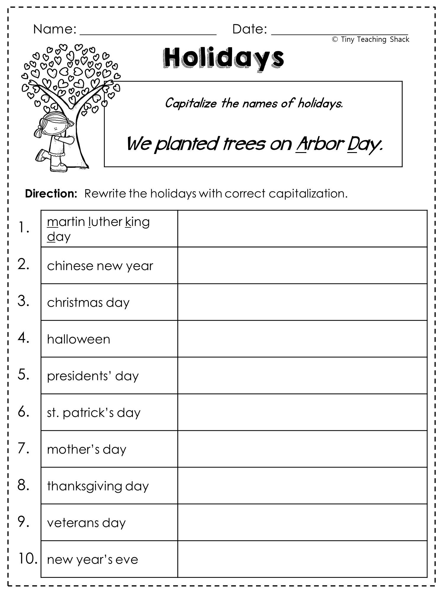 Free Printable Activity Sheets For 2nd Grade