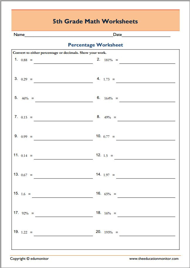 Amazing 5th Grade Math Worksheets Free Printable Worksheets For 5th 