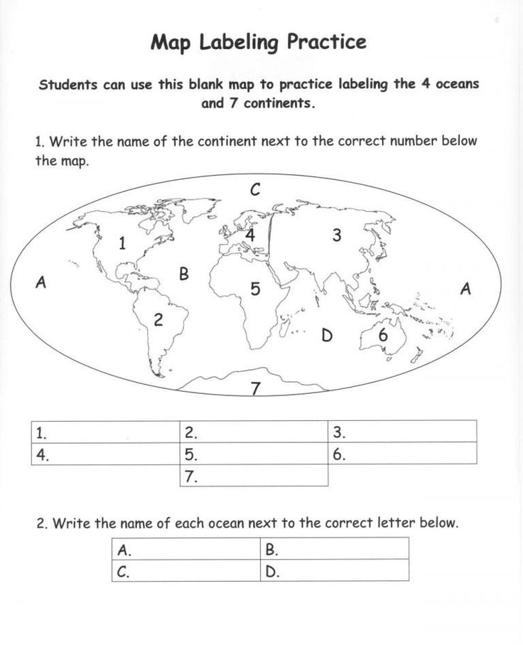Oceans And Continents Worksheets Printable 12 7 Continents Worksheet 